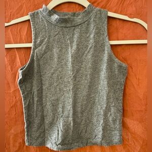 Bozzolo cropped grey high neck tank top size small open